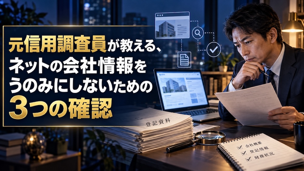元信用調査員が教える、ネットの会社情報をうのみにしないための3つの確認